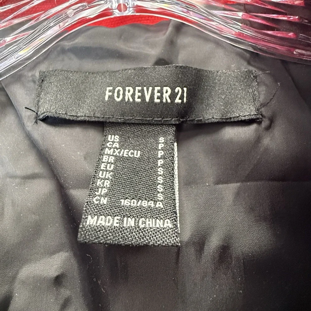 Forever 21 Racing Jacket Small Varsity Coat Moto Bomber Canvas Y2K Streetwear